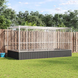 VidaXL Voliere mit Anbau 418x207x212 m Stahl Silber