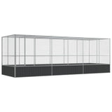VidaXL Voliere mit Anbau 625x207x212 m Stahl Silber