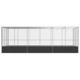 VidaXL Voliere mit Anbau 625x207x212 m Stahl Silber