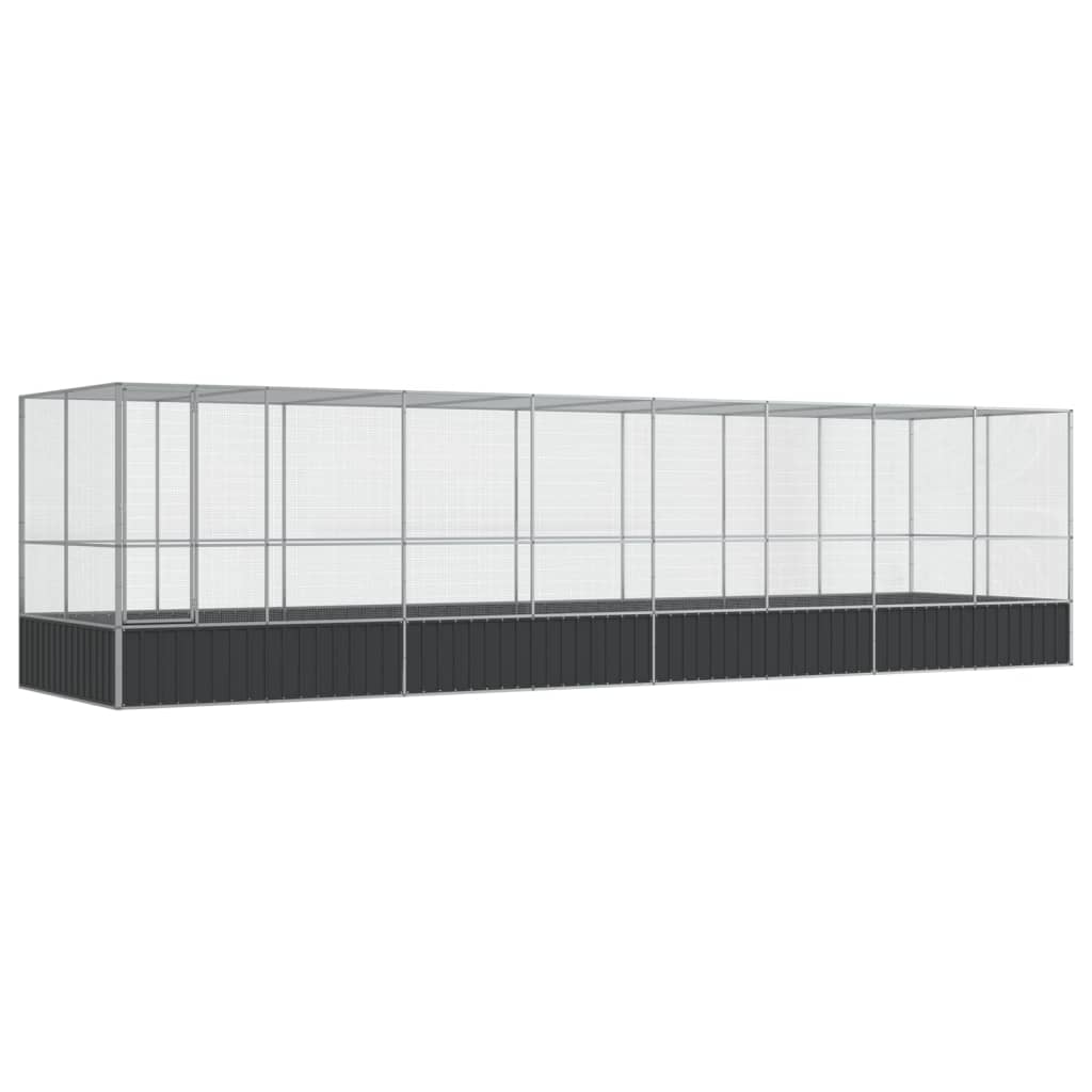 VidaXL Voliere mit Anbau 832x207x212 m Stahl Silber