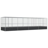 VidaXL Voliere mit Anbau 832x207x212 m Stahl Silber