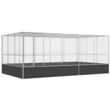 VidaXL Voliere mit Anbau 518x307x212 m Stahl Silber