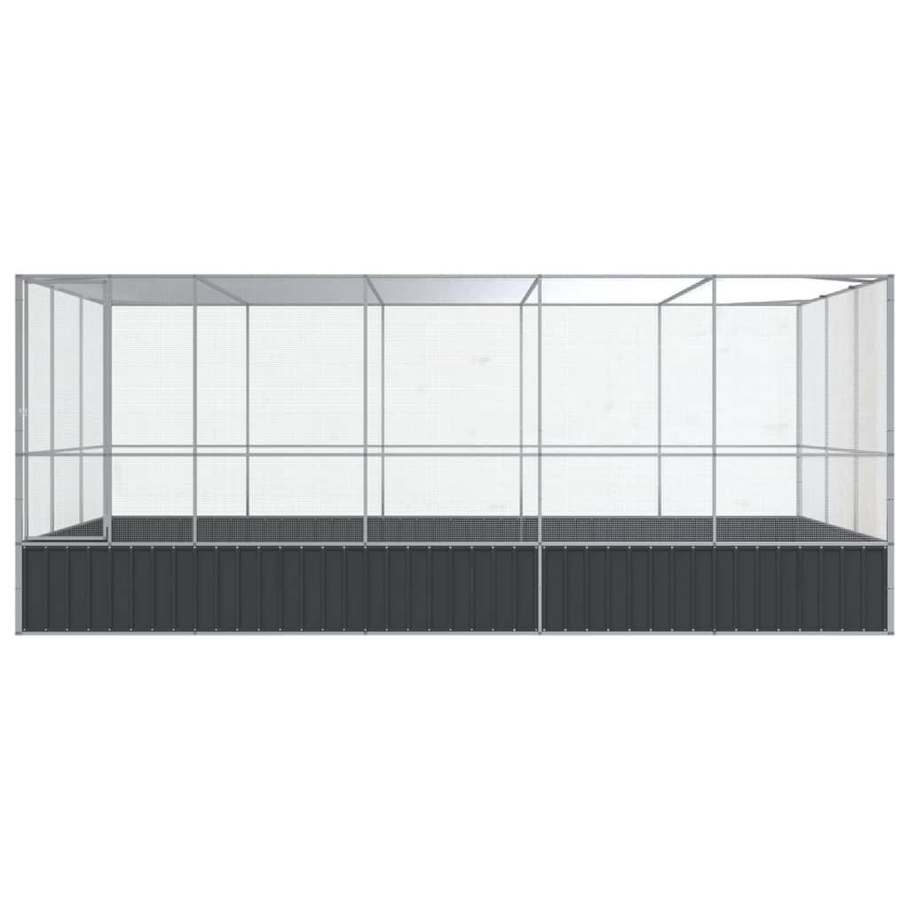 VidaXL Voliere mit Anbau 518x307x212 m Stahl Silber