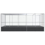 VidaXL Voliere mit Anbau 518x307x212 m Stahl Silber