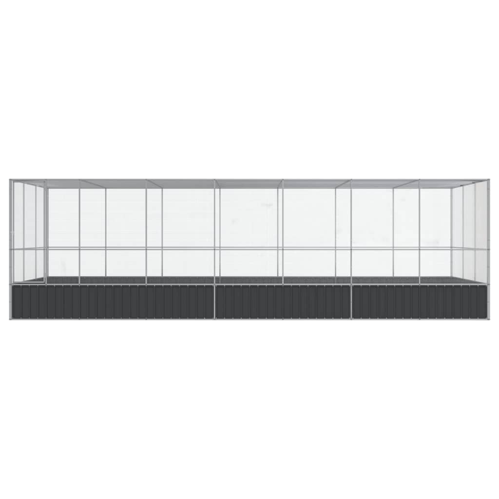 VidaXL Voliere mit Anbau 725x307x212 m Stahl Silber