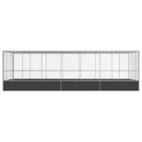 VidaXL Voliere mit Anbau 725x307x212 m Stahl Silber