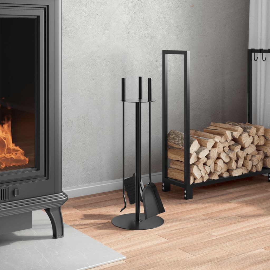 Vidaxxl 4-teiliges Kaminbesteckset 22x59 cm Stahl