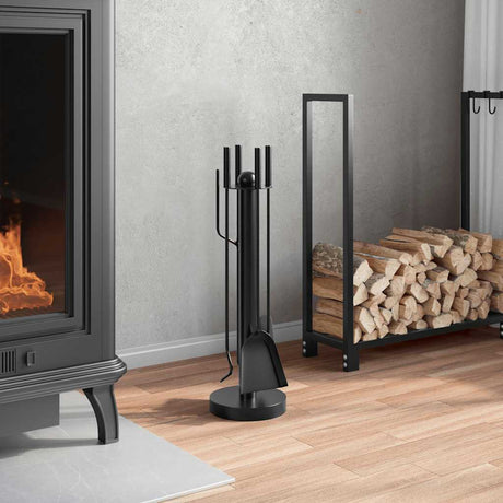 Vidaxx 5-teiliges Kaminbesteckset 18x56 cm Stahl