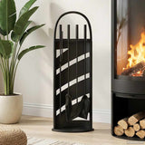 Vidaxx 5-teiliges Kaminbesteckset 23x15x66 cm Stahl