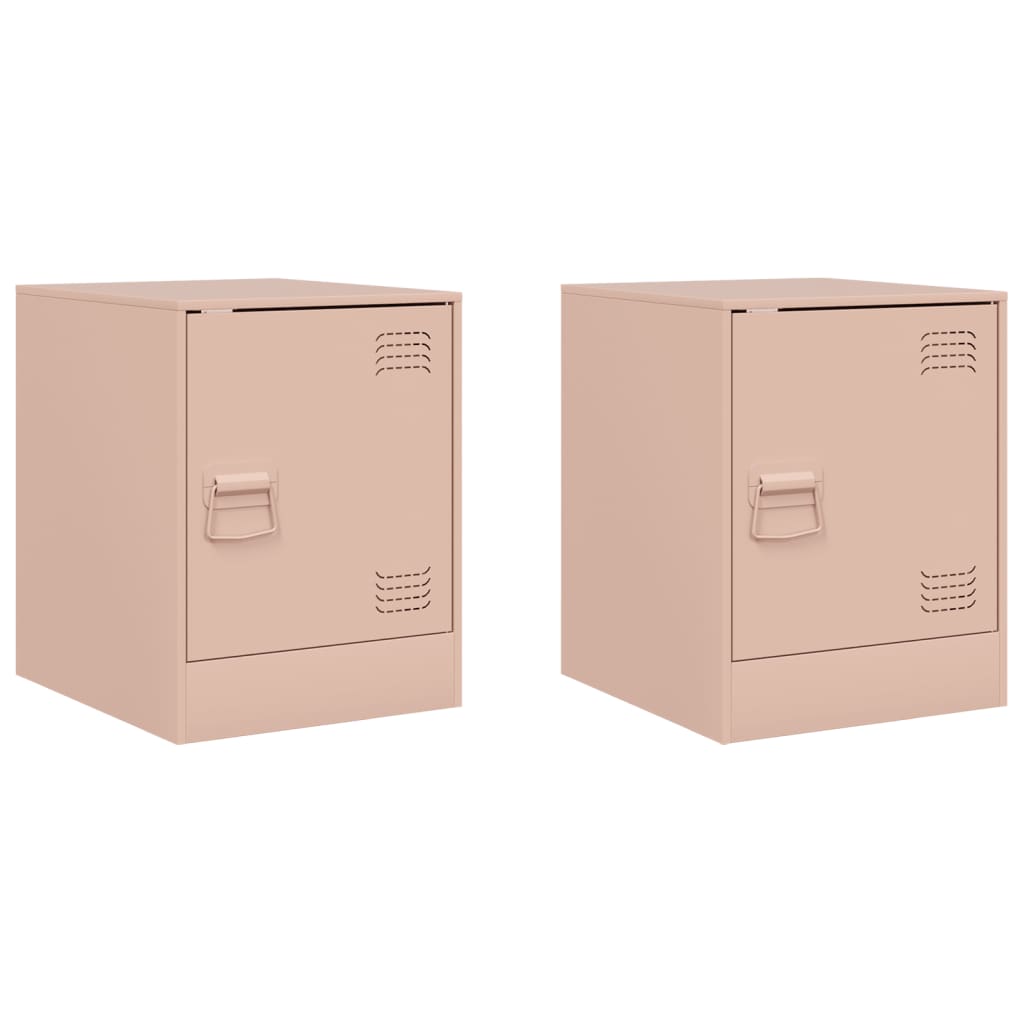 Vidaxl nachtkastjes 2 st 34,5x39x44 cm staal roze