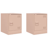 Vidaxl nachtkastjes 2 st 34,5x39x44 cm staal roze