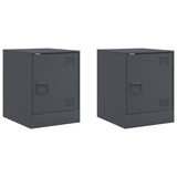 Vidaxl nachtkastjes 2 st 34,5x39x44 cm staal antracietkleurig