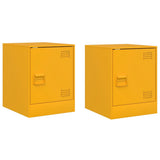 Vidaxl nachtkastjes 2 st 34,5x39x44 cm staal mosterdgeel
