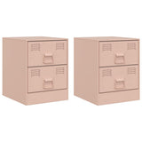 Vidaxl nachtkastjes 2 st 34,5x39x44 cm staal roze