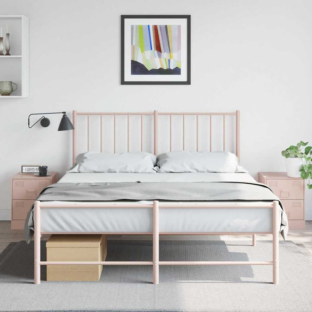 Vidaxl nachtkastjes 2 st 34,5x39x44 cm staal roze