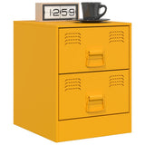 Vidaxl nachtkastjes 2 st 34,5x39x44 cm staal geel