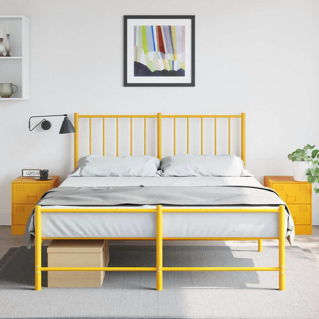 Vidaxl nachtkastjes 2 st 34,5x39x44 cm staal geel