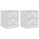 Vidaxl nachtkastjes 2 st 34,5x39x44 cm staal wit