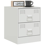 Vidaxl nachtkastjes 2 st 34,5x39x44 cm staal wit