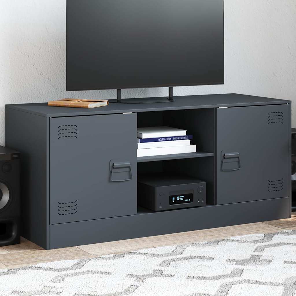 Vidaxl tv-meubel 99x39x44 cm staal antracietkleurig