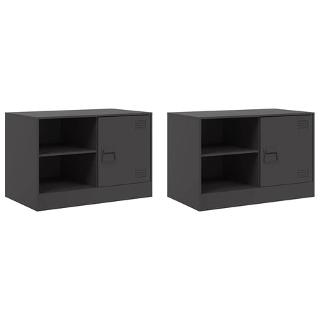 Vidaxl tv-meubelen 2 st 67x39x44 cm staal zwart