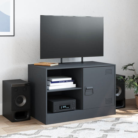 Vidaxl tv-meubel 67x39x44 cm staal antracietkleurig