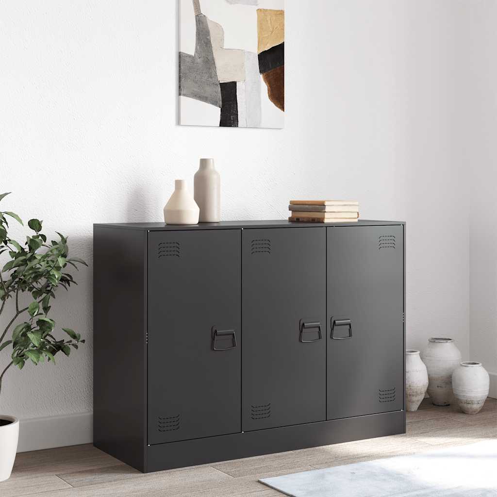 Vidaxl dressoir 99x39x73 cm staal zwart