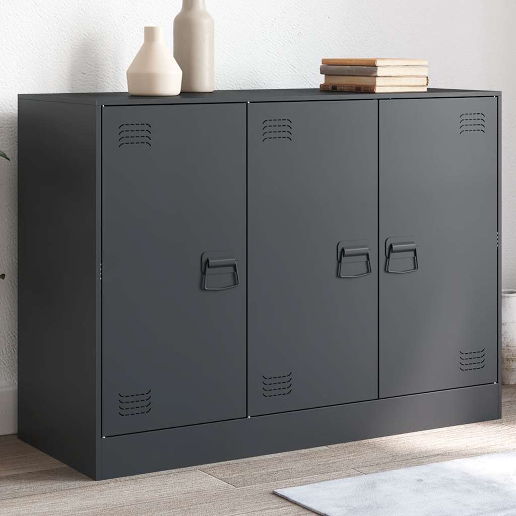 Vidaxl dressoir 99x39x73 cm staal antracietkleurig