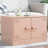 Vidaxl salontafel 67x50x44 cm staal roze