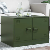 Vidaxl salontafel 67x50x44 cm staal olijfgroen