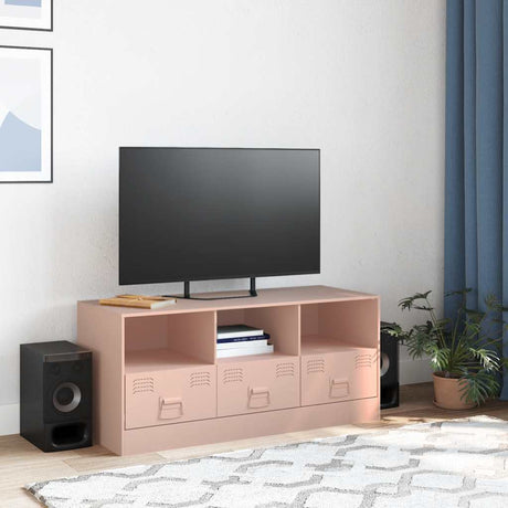 Vidaxl tv-meubel 99x39x44 cm staal roze