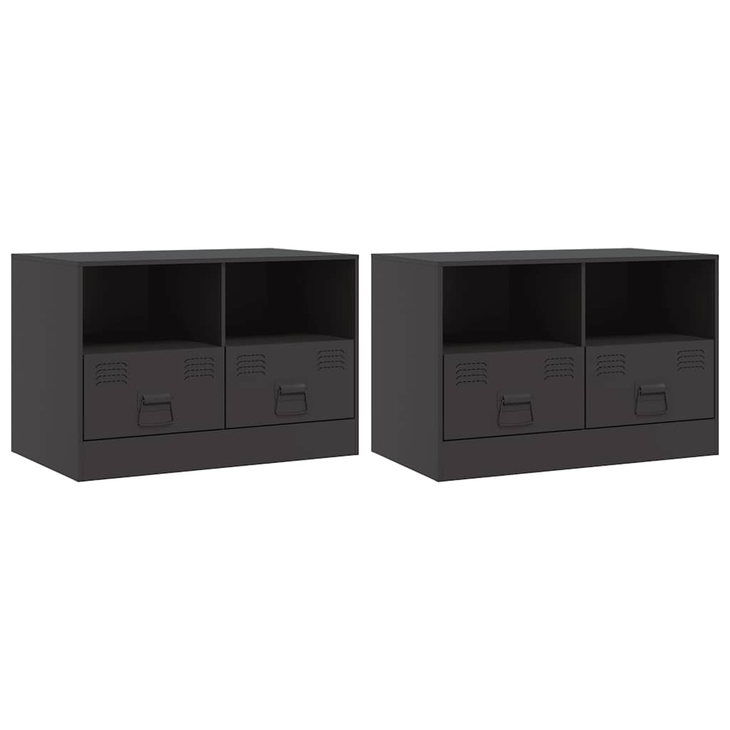 Vidaxl tv-meubelen 2 st 67x39x44 cm staal zwart