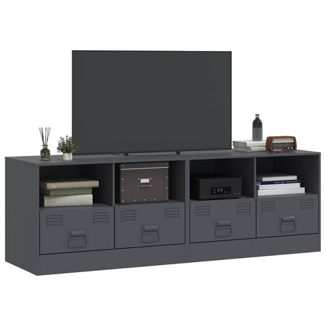 Vidaxl tv-meubelen 2 st 67x39x44 cm staal antracietkleurig