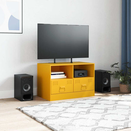 Vidaxl tv-meubel 67x39x44 cm staal mosterdgeel