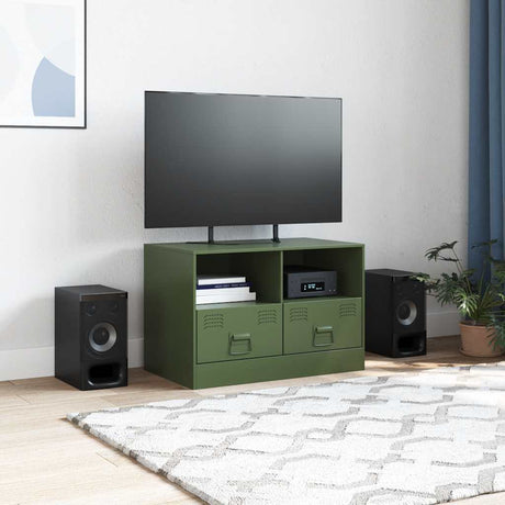 Vidaxl tv-meubel 67x39x44 cm staal olijfgroen
