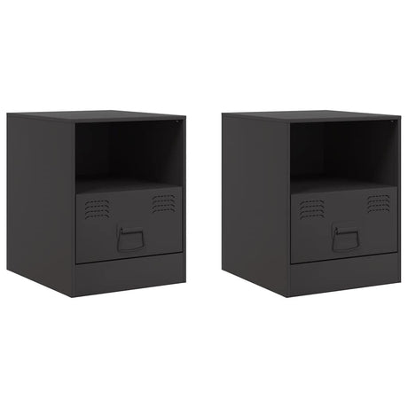Vidaxl nachtkastjes 2 st 34,5x39x44 cm staal zwart