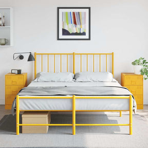 Vidaxl nachtkastjes 2 st 34,5x39x62 cm staal mosterdgeel