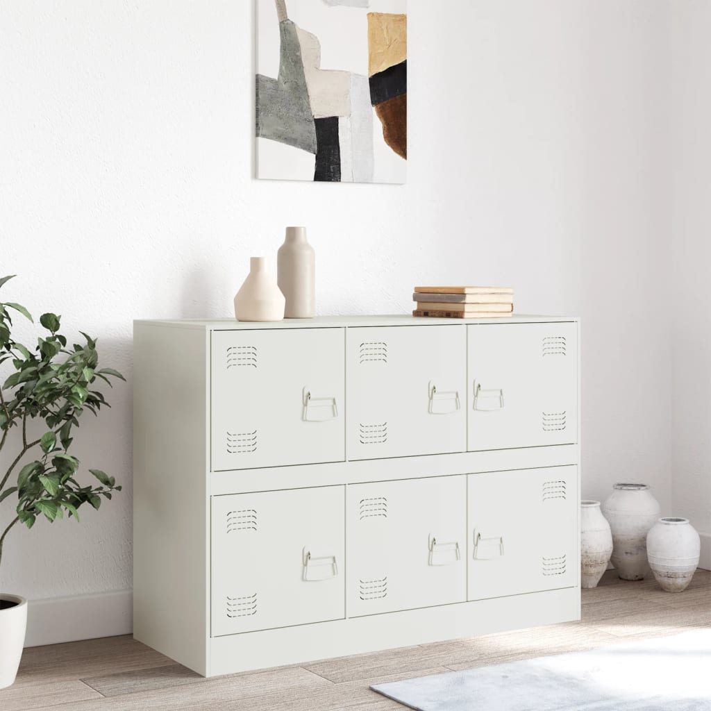 Vidaxl dressoir 99x39x73 cm staal wit