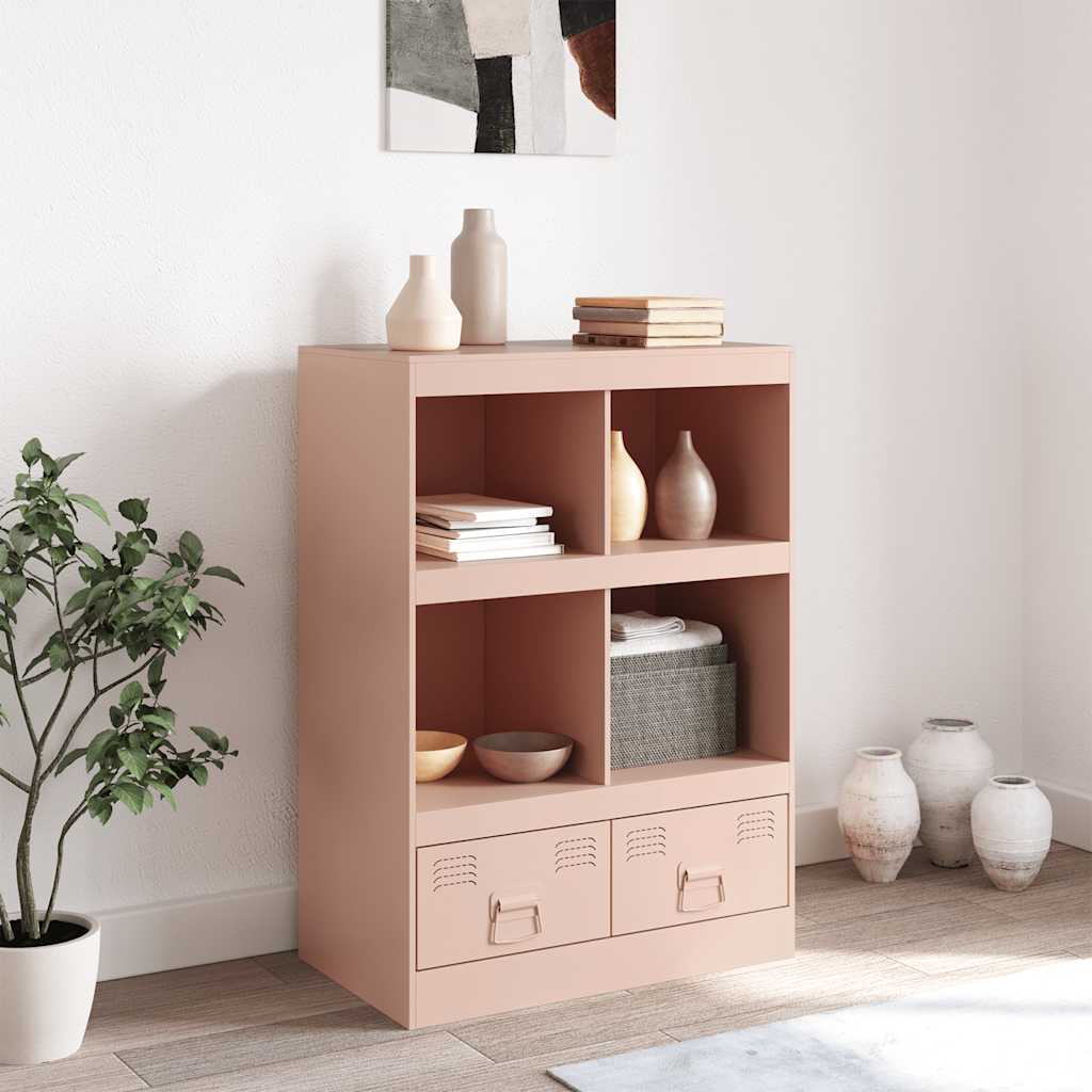 Vidaxl hoge kast 67x39x95 cm staal roze