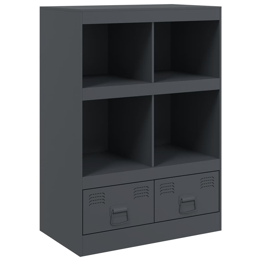 Vidaxl hoge kast 67x39x95 cm staal antracietkleurig