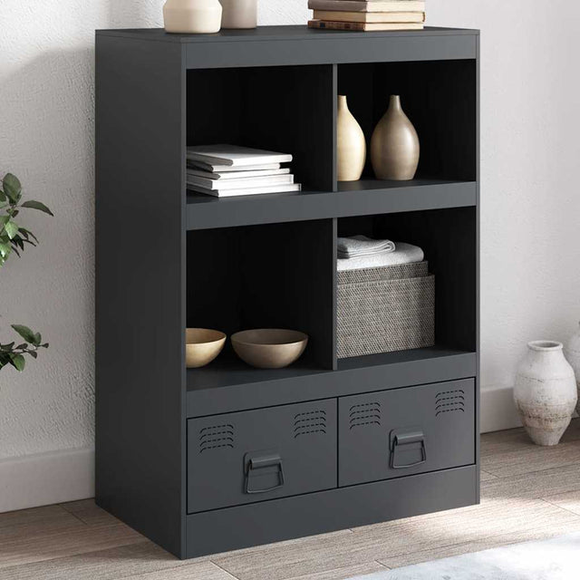 Vidaxl hoge kast 67x39x95 cm staal antracietkleurig