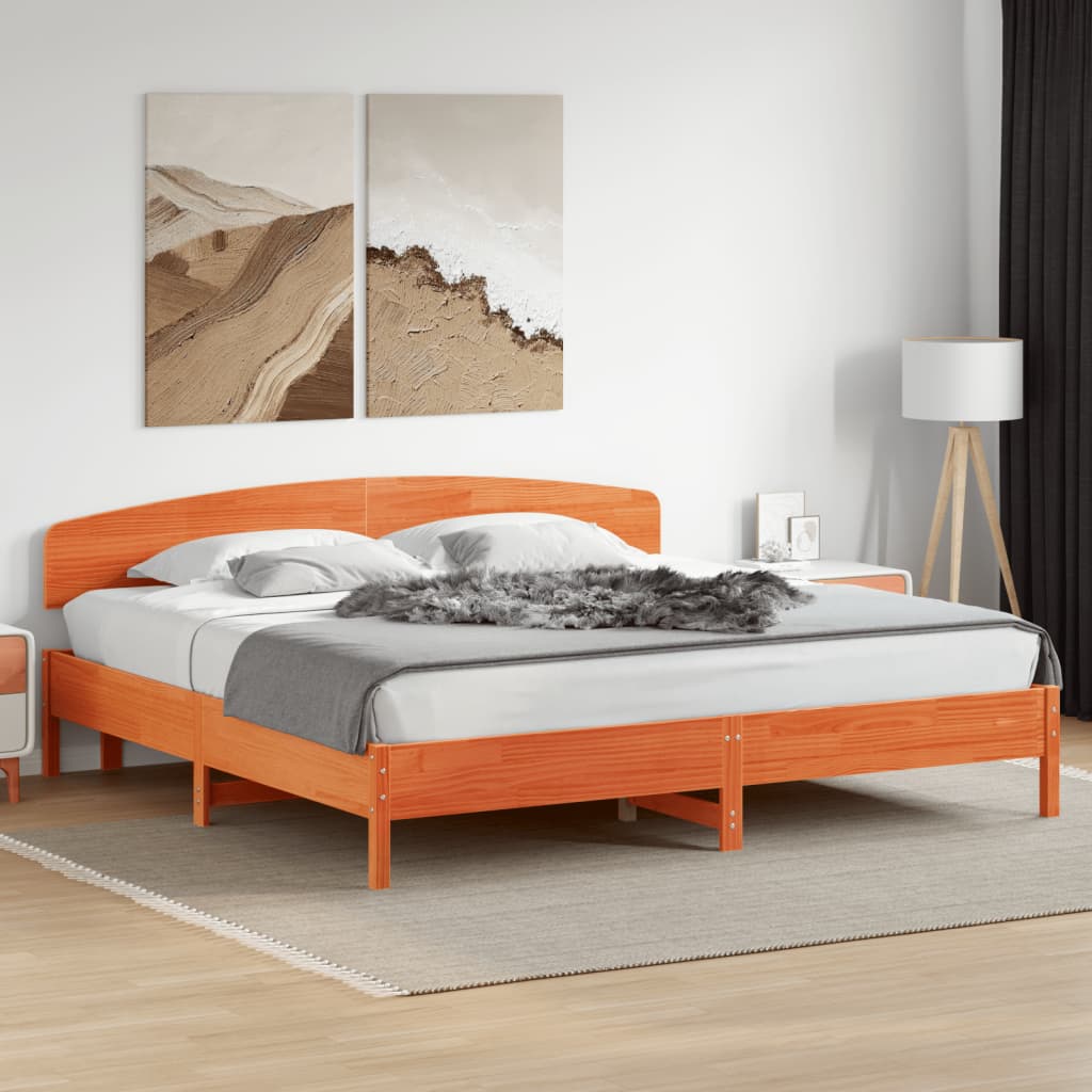 Vidaxl hoofdbord 180 cm massief grenenhout wasbruin