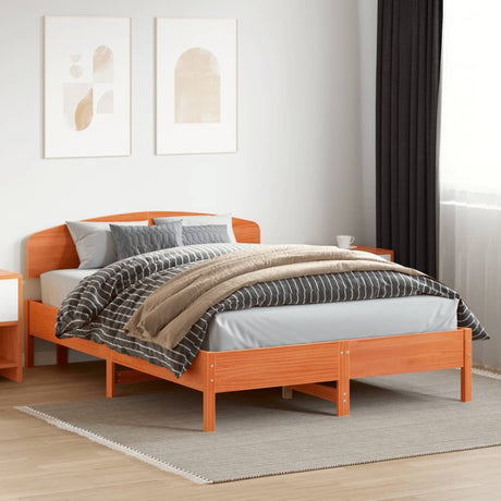 Vidaxl hoofdbord 150 cm massief grenenhout wasbruin