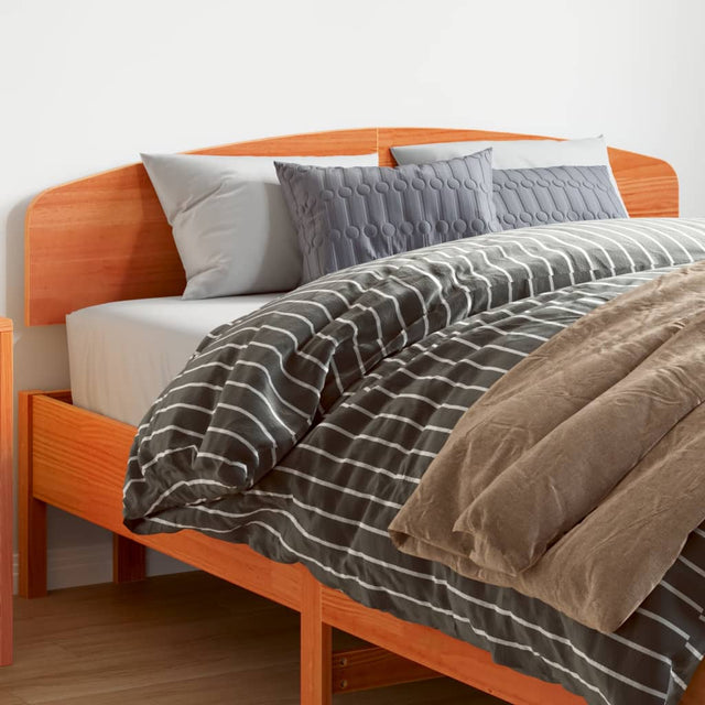 Vidaxl hoofdbord 140 cm massief grenenhout wasbruin