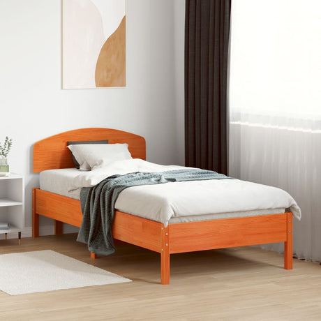 Vidaxl hoofdbord 100 cm massief grenenhout wasbruin