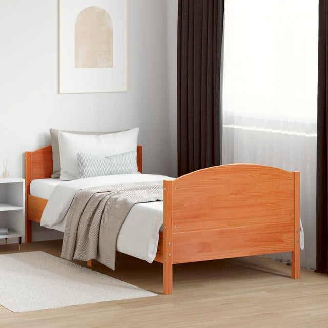 Vidaxl bedframe zonder matras massief grenenhout wasbruin 100x200 cm