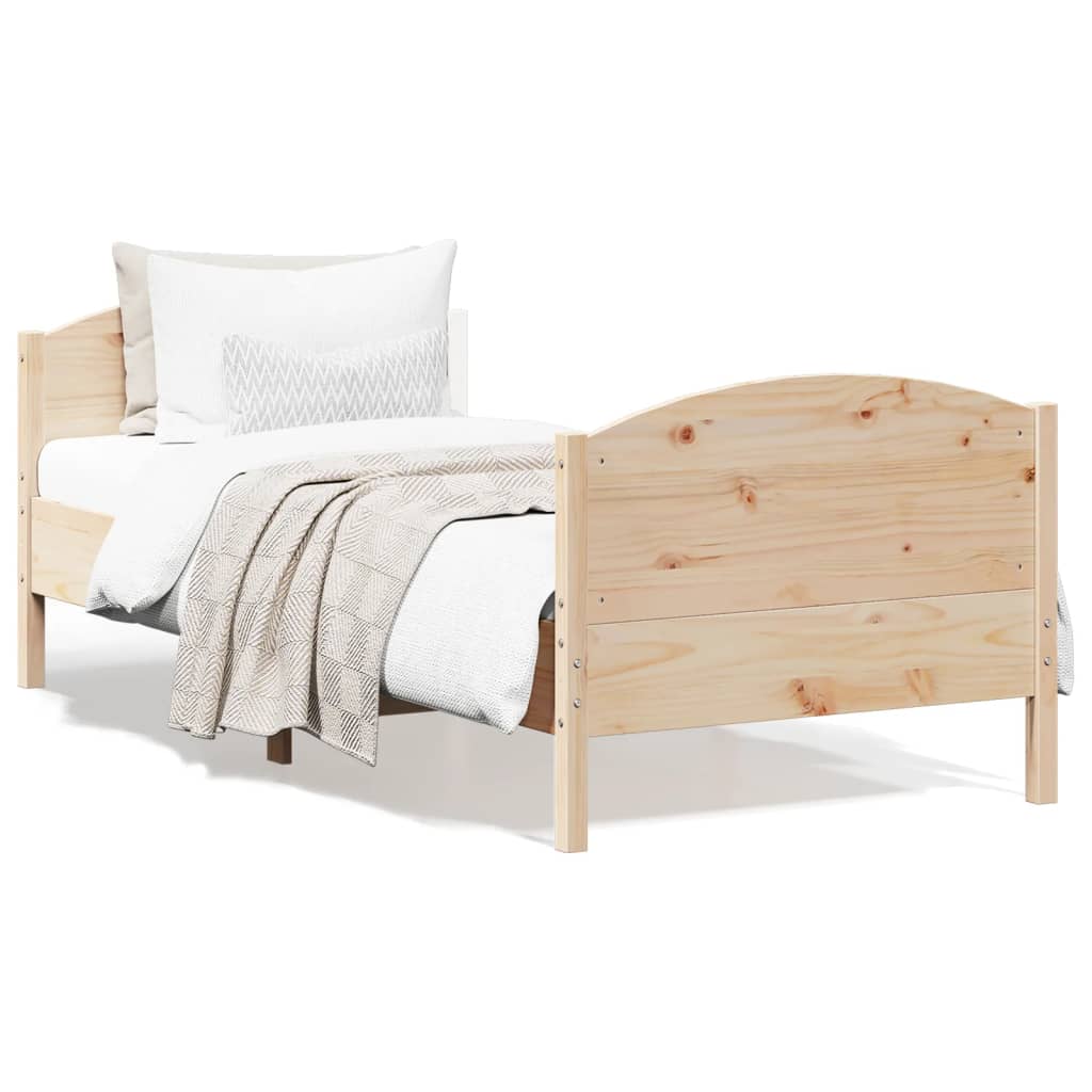 Vidaxl bedframe zonder matras massief grenenhout 75x190 cm