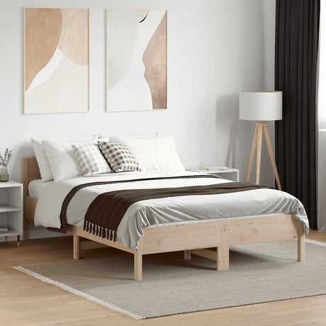 Vidaxl bedframe zonder matras massief grenenhout 135x190 cm