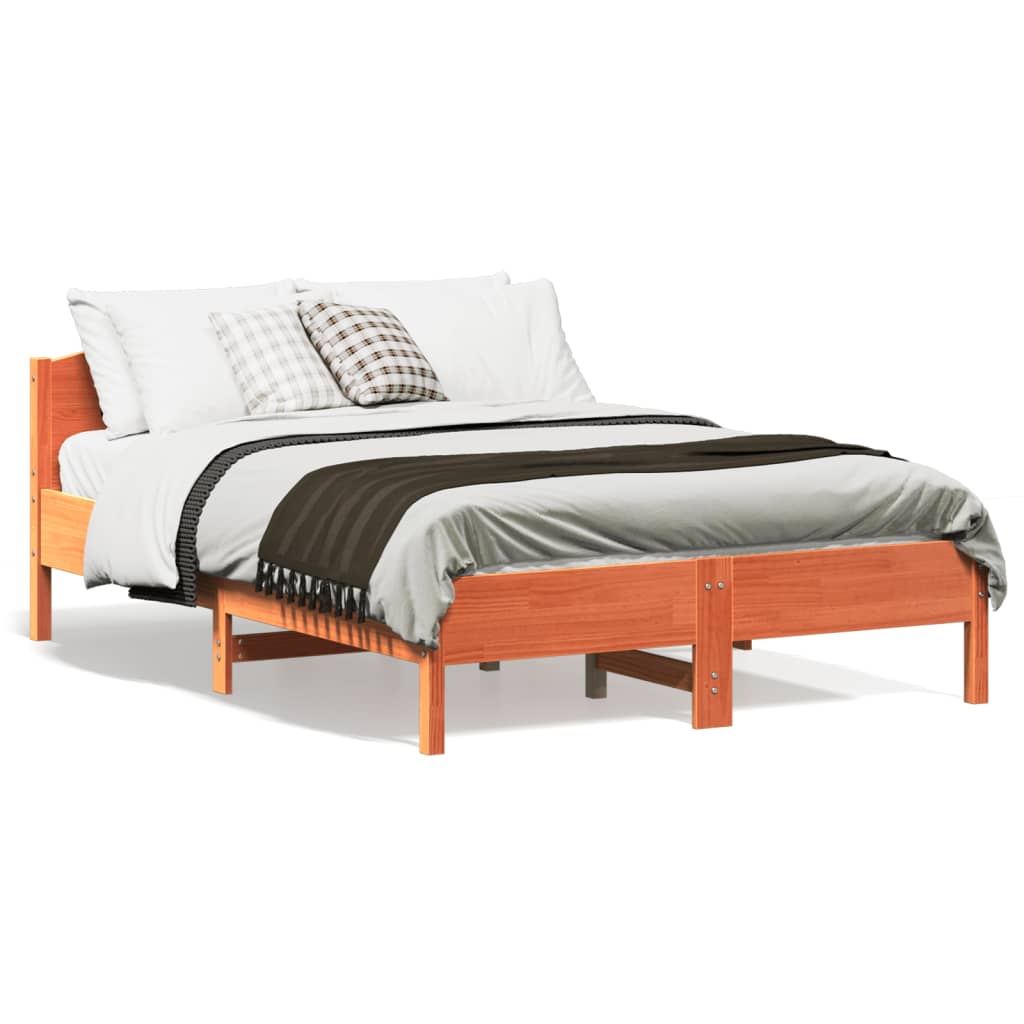 Vidaxl bedframe zonder matras massief grenenhout wasbruin 120x190 cm