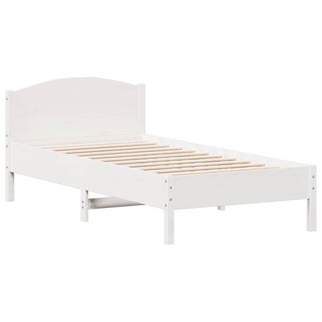 Vidaxl bedframe zonder matras massief grenenhout wit 75x190 cm
